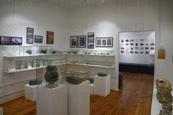Exhibition rooms of the Jasper House Museum, Oranjemund, diamond restricted area, Karas region, Namibia