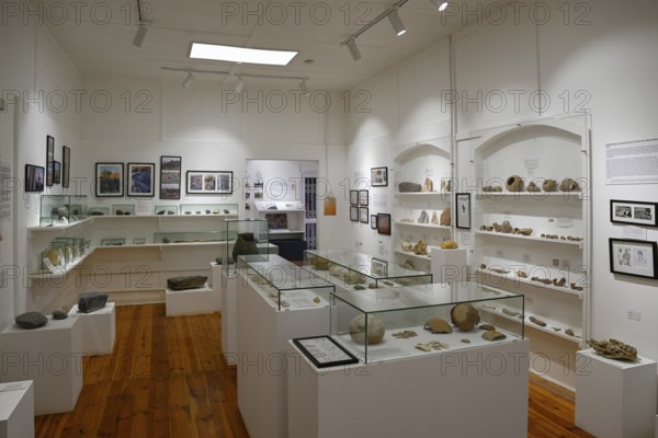 Exhibition rooms of the Jasper House Museum, Oranjemund, diamond restricted area, Karas region, Namibia