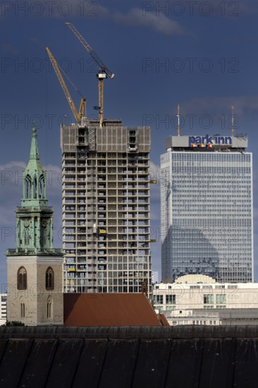 Commerz Real high-rise building, construction site, Alexanderplatz, Berlin, Germany, 8 September 2025 < english> Commerz Real Estate, construction site, September 8, 2025