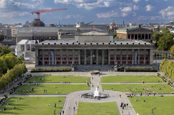 Old Museum with Lustgarten, the old National Gallery in the background, view from the Humboldt Forum, Berlin, Germany, 08.09.2025 < english> Old Museum with Lustgarten, the old National Gallery in the background, view from the Humboldt Forum, 08.09.2025