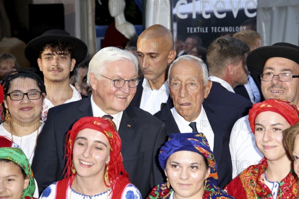 Federal President Frank-Walter Steinmeier and H.E. Marcelo Rebelo de Sousa President of the Portuguese Republic with Portuguese dancers - Citizens' Festival of the Federal President, Bellevue Palace, Berlin, 12.9.25