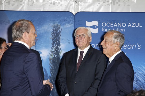 Federal President Frank-Walter Steinmeier and H.E. Marcelo Rebelo de Sousa President of the Portuguese Republic at the stand of the Oceano Azul foundation - Bürgerfest des Bundespräsidenten, Schloss Bellevue, Berlin, 12.9.25
