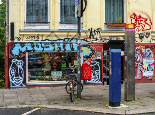 Graffiti on architecture in the Schanzenviertel Altona, Hamburg, Germany