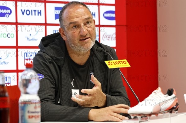 Football, Bundesliga 1, Matchday 3, 2025/2026, 1. FC Heidenheim vs. Borussia Dortmund, 13/09/2025, Voith-Arena, Heidenheim, Germany, Frank SCHMIDT Coach 1. FC Heidenheim at the press conference