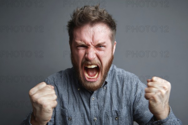 Negative emotion of anger and being displeased and frustrated, AI generated