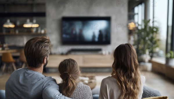 Family enjoying dinner together in the backyard during sunset, AI generated