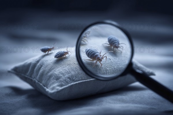 Bed bugs and parasitic insects. Insects and bug extermination concept, AI generated