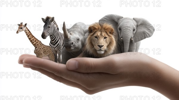 Concept of wildlife preservation and nature conservation in the age of AI and sustainable technologies, AI generated