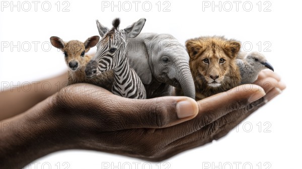 Concept of wildlife preservation and nature conservation in the age of AI and sustainable technologies, AI generated