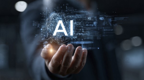 AI technology advancements. Illustration of AI implementation and the way it influences jobs and daily life, AI generated