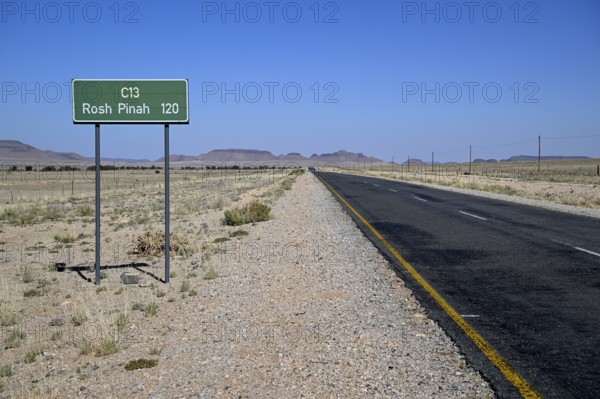 Road sign on the C13 near Aus, Karas Region, Namibia