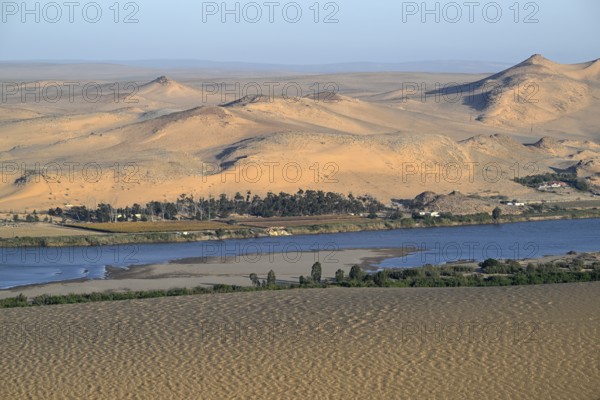 Landscape along the Oranje River, near Oranjemund, Karas Region, Namibia