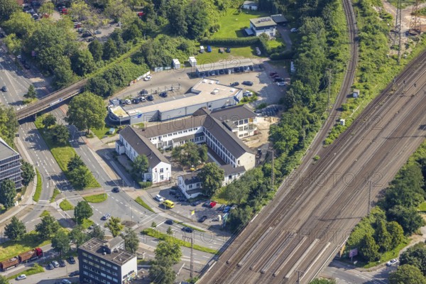 Aerial photo, Tushita Verlag, Meidericher Straße, Duissern, Duisburg, Ruhr area, North Rhine-Westphalia, Germany, DE, printing house, Europe, commercial enterprises, commercial area, commercial location, commercial use, aerial photograph, aerial photography, aerial photography, overview, publisher, bird's-eye view, birds-eyes view, overview