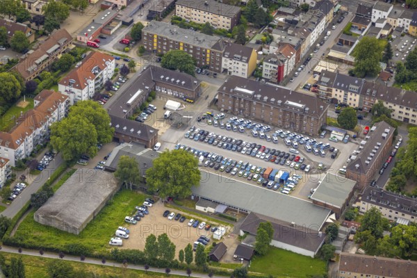 Aerial view, police headquarters, Neudorf, Duisburg, Ruhr area, North Rhine-Westphalia, Germany, eye of the law, authority, DE, Europe, aerial view, aerial photography, aerial photography, law enforcement officer, police, police station, state authority, state power, overview, bird's eye view, bird's eye view, overview
