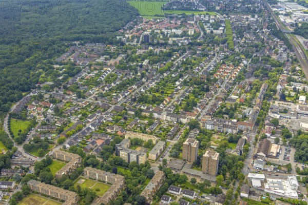 Aerial view, aerial view district Großenbaum, Duisburg, Ruhr area, North Rhine-Westphalia, Germany, DE, Europe, property tax, high-rise buildings, real estate, aerial view, aerial photography, aerial photography, overview, bird's-eye view, housing estate, living and living, residential area, residential buildings, quality of living, housing estate, birds-eyes view, overview