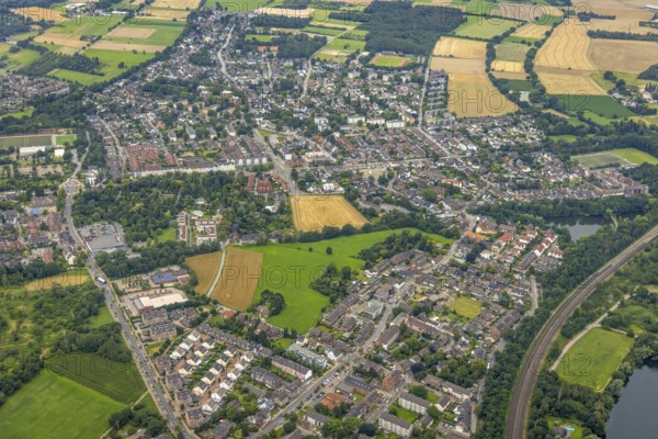 Aerial view, view of Rumeln-Kaldenhausen, Duisburg, Ruhr area, North Rhine-Westphalia, Germany, DE, Europe, aerial view, aerial photography, aerial photography, overview, bird's-eye view, overview