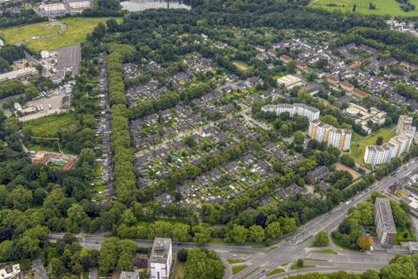 Aerial view, residential park Hochheide, Die Weißen Riesen, Hochheide, Duisburg, Ruhr area, North Rhine-Westphalia, Germany, DE, Europe, shapes and colours, large housing estate, property tax, high-rise buildings, real estate, aerial photography, aerial photography, aerial photography, apartment buildings, apartment buildings, Ottostraße, high-rise buildings, sight, overview, bird's-eye view, residential complex, living and life, residential area, residential buildings, residential park, housing estate, birds-eyes view, former Rheinpreußen-Siedlung, overview