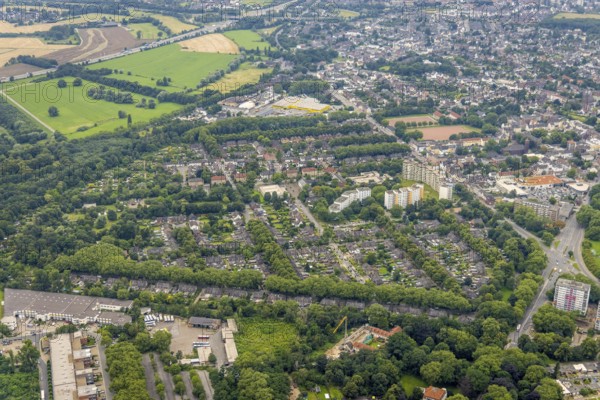 Aerial view, Hochheide residential park, Die Weißen Riesen, Hochheide, Duisburg, Ruhr area, North Rhine-Westphalia, Germany