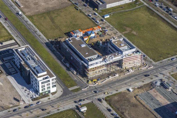Aerial view, Technology Park Phoenix West, Daikin Chemical Europe, Hörde, Dortmund, Ruhr area, North Rhine-Westphalia, Germany, DE, Europe, commercial enterprises, commercial area, commercial park, commercial location, commercial use, industrial area, industrial location, aerial photograph, aerial photography, aerial photography, overview, bird's-eye view, overview