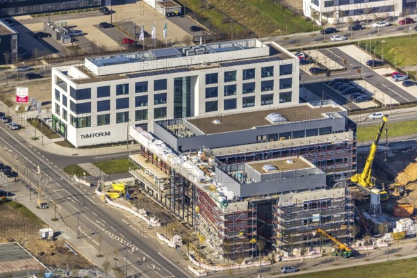 Aerial view, Technology Park Phoenix West, Daikin Chemical Europe, TMM, Hacheney, Dortmund, Ruhr area, North Rhine-Westphalia, Germany, Carlo-Schmid-Allee, DE, Europe, commercial enterprises, commercial area, commercial park, commercial site, commercial use, industrial area, industrial building, industrial site, aerial view, aerial photography, aerial photography, overview, bird's-eye view, overview