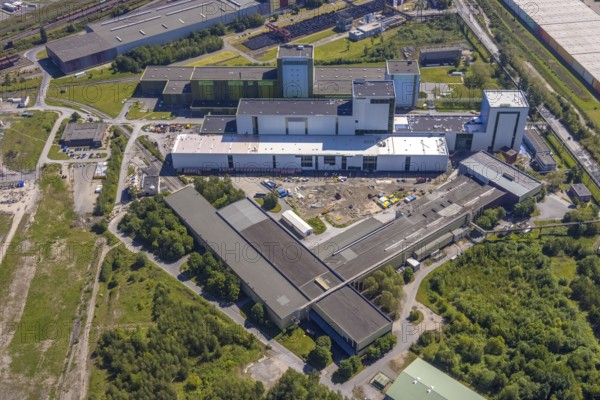 Aerial photo, thyssenkrupp Steel Europe, Borsigplatz, Dortmund, Ruhr area, North Rhine-Westphalia, Germany, DE, Europe, commercial enterprises, commercial area, commercial site, commercial use, industrial area, industrial building, industrial site, aerial photograph, aerial photography, aerial photography, overview, bird's-eye view, Westfalenhütte, birds-eyes view, overview
