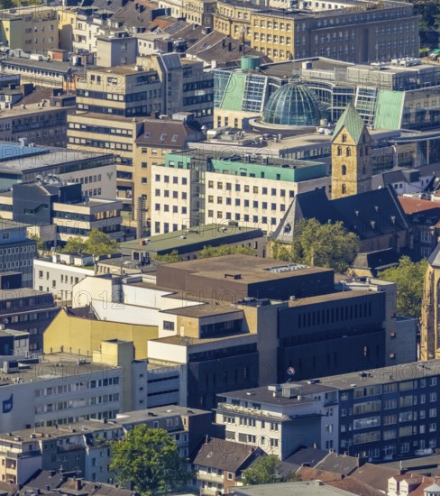 Aerial view, roofs of the city centre Alter Markt and St Marien Protestant Church, Dortmund, Ruhr area, North Rhine-Westphalia, Germany, place of worship, DE, roofs, Europe, religious community, place of worship, holy place, church, parish, denomination, aerial view, aerial photography, aerial photography, religion, religious site, overview, bird's eye view, birds-eyes view, overview