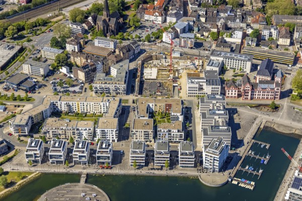 Aerial view, Phoenix Lake, Hörde, Dortmund, Ruhr area, North Rhine-Westphalia, Germany, DE, Europe, property tax, real estate, aerial photography, aerial photography, aerial photography, Phoenix Lake, overview, bird's eye view, residential complex, living and living, residential area, residential buildings, residential quality, residential neighbourhood, housing estate, birds-eyes view, overview, Emscher, Emscher River