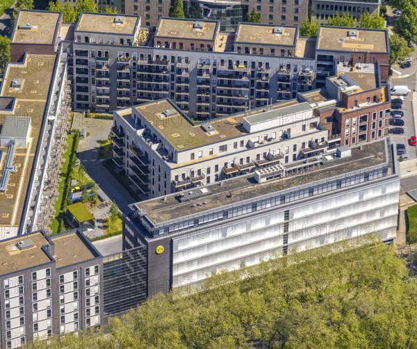 Aerial view, Berswordt-Quartier, Berswordt-Carrée, Berswordtstraße, Westfalenhalle, Dortmund, Ruhr area, North Rhine-Westphalia, Germany, DE, Dorint an den Westfalenhallen Hotel, Europe, gastronomy, commercial buildings, property tax, hotel, hotel facilities, hotel industry, real estate, aerial view, aerial photography, aerial photography, Steigenberger Hotel, overview, accommodation, Vivawest, bird's-eye view, residential complex, living and working, living and life, residential area, residential buildings, residential quality, residential neighbourhood, birds-eyes view, overview