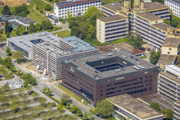 Aerial view, Dortmund University of Technology and Technology Park, construction site and new construction of chemistry practical building, Eichlinghofen, Dortmund, Ruhr area, North Rhine-Westphalia, Germany, construction work, construction, construction area, construction site, building plots, construction project, construction site, Campus North, DE, Europe, university, aerial view, aerial photography, aerial photography, new construction, Otto-cock-Straße, TU Dortmund, Dortmund University of Technology, technology centre, overview, university, bird's-eye view, bird's-eye view, overview