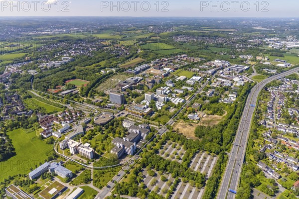 Aerial view, Dortmund University of Technology and Technology Park, construction site and new construction of chemistry practical building, Eichlinghofen, Dortmund, Ruhr area, North Rhine-Westphalia, Germany, construction work, construction, construction area, construction site, building plots, construction project, construction site, Campus North, DE, Europe, university, aerial view, aerial photography, aerial photography, new construction, Otto-cock-Straße, TU Dortmund, Dortmund University of Technology, technology centre, overview, university, bird's-eye view, bird's-eye view, overview