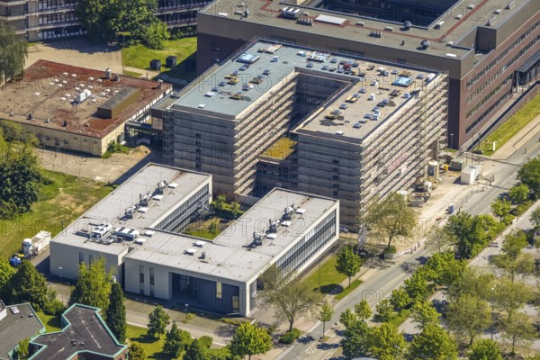 Aerial view, Dortmund University of Technology and Technology Park, construction site and new construction of chemistry practical building, Eichlinghofen, Dortmund, Ruhr area, North Rhine-Westphalia, Germany, construction work, construction, construction area, construction site, building plots, construction project, construction site, Campus North, DE, Europe, university, aerial view, aerial photography, aerial photography, new construction, Otto-cock-Straße, TU Dortmund, Dortmund University of Technology, technology centre, overview, university, bird's-eye view, bird's-eye view, overview