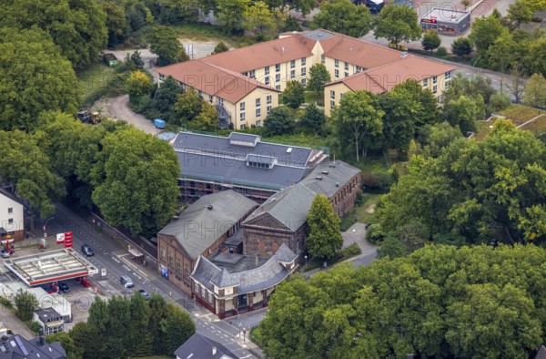 Aerial view, former coal mine Dorstfeld and branch of the Fachhochschule für FotoDesign as well as Comunita Seniorenhaus Vinzenz in the district Dorstfeld in Dortmund, Ruhr area, North Rhine-Westphalia, Germany, retirement home, nursing home, care and nursing, DE, Dortmund, Europe, aerial view, aerial photography, aerial photography, care facility, retirement home, retirement residence, retirement home, senior centre, overview, bird's eye view, birds-eyes view, overview