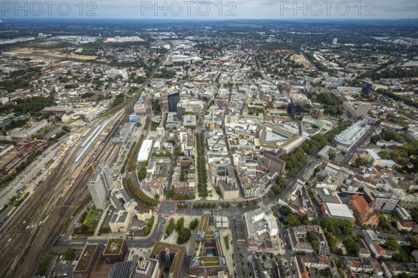 Aerial view, Wallring of the city in Dortmund, Ruhr area, North Rhine-Westphalia, Germany, City, DE, Dortmund, Europe, city centre, aerial view, aerial photography, aerial photography, townscape, city area, city centre, overview, bird's eye view, Wallstraßen, birds-eyes view, overview