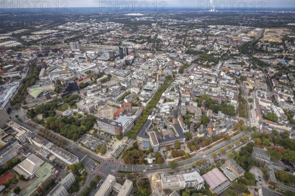 Aerial view, Wallring of the city in Dortmund, Ruhr area, North Rhine-Westphalia, Germany, City, DE, Dortmund, Europe, city centre, aerial view, aerial photography, aerial photography, townscape, city area, city centre, overview, bird's eye view, Wallstraßen, birds-eyes view, overview