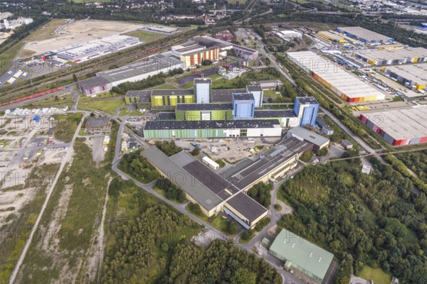 Aerial view, thyssenkrupp Steel Europe AG - FBA 10 on the site of the old Westfalenhütte in the Borsigplatz district of Dortmund, Ruhr area, North Rhine-Westphalia, Germany, DE, Dortmund, Europe, commercial enterprises, commercial area, commercial site, commercial use, industrial area, industrial building, industrial site, aerial photograph, aerial photography, aerial photography, overview, bird's-eye view, bird's-eye view, overview
