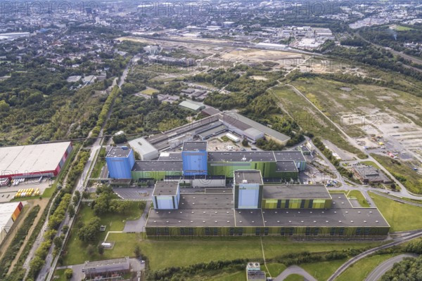 Aerial view, thyssenkrupp Steel Europe AG - FBA 10 on the site of the old Westfalenhütte in the Borsigplatz district of Dortmund, Ruhr area, North Rhine-Westphalia, Germany, DE, Dortmund, Europe, commercial enterprises, commercial area, commercial site, commercial use, industrial area, industrial building, industrial site, aerial photograph, aerial photography, aerial photography, overview, bird's-eye view, bird's-eye view, overview