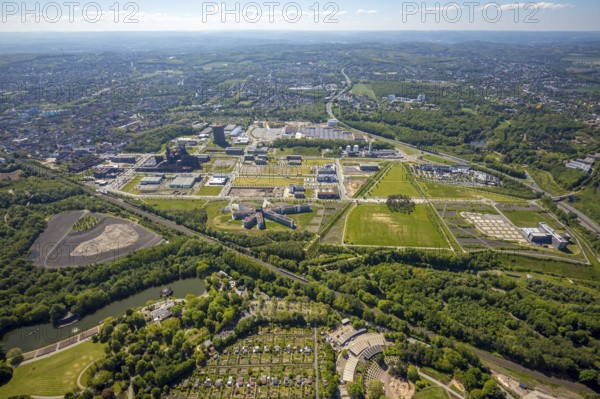 Aerial view, Phönix-West industrial estate and recreation area, Hörde, Dortmund, Ruhr area, North Rhine-Westphalia, Germany, DE, Europe, aerial view, aerial photography, aerial photography, overview, bird's-eye view, birds-eyes view, former blast furnace plant, overview