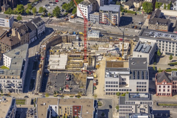 Aerial view, construction site and new building at Phoenix Lake, Hörde, Dortmund, Ruhr area, North Rhine-Westphalia, Germany, DE, Europe, property tax, real estate, aerial view, aerial photography, aerial photography, Phoenix Lake, overview, bird's-eye view, residential complex, housing and living, residential area, residential buildings, quality of living, residential neighbourhood, housing estate, birds-eyes view, overview