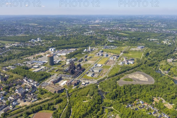 Aerial view, Phönix-West industrial estate and recreation area, Hörde, Dortmund, Ruhr area, North Rhine-Westphalia, Germany, DE, Europe, aerial view, aerial photography, aerial photography, overview, bird's-eye view, birds-eyes view, former blast furnace plant, overview