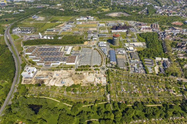 Aerial view, Phönix-West industrial estate and recreation area, Hörde, Dortmund, Ruhr area, North Rhine-Westphalia, Germany, DE, Europe, aerial view, aerial photography, aerial photography, overview, bird's-eye view, birds-eyes view, former blast furnace plant, overview