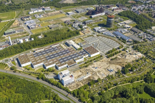Aerial view, Phönix-West industrial estate and recreation area, Hörde, Dortmund, Ruhr area, North Rhine-Westphalia, Germany, DE, Europe, aerial view, aerial photography, aerial photography, overview, bird's-eye view, birds-eyes view, former blast furnace plant, overview