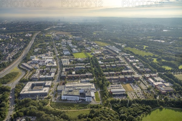 Aerial view, Dortmund University of Technology and Dortmund University of Applied Sciences and Arts in the Eichlinghofen district of Dortmund, Ruhr area, North Rhine-Westphalia, Germany, DE, Dortmund, Europe, distant view, aerial view, aerial photography, aerial photography, overview, university, bird's-eye view, bird's-eye view, overview, Dortmund Technology Park