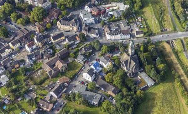 Aerial view, Immanuel Church in the Marten district of Dortmund, Ruhr area, North Rhine-Westphalia, Germany, place of worship, DE, Dortmund, Europe, religious community, place of worship, holy place, church, parish, denomination, aerial photograph, aerial photography, aerial photography, religion, religious site, overview, bird's-eye view, overview
