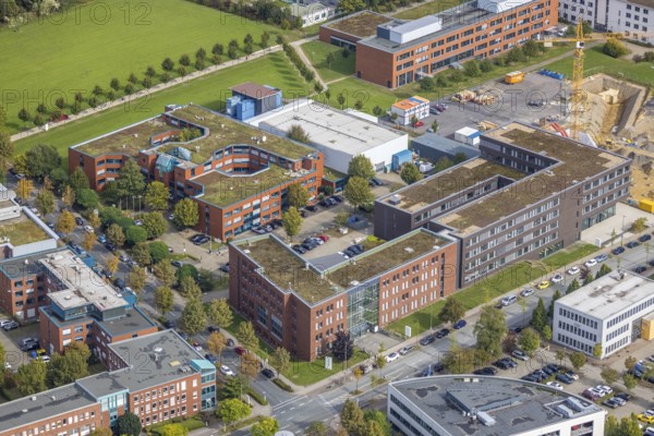 Aerial view of TZDO - TechnologieZentrumDortmund GmbH, Technische Universität Dortmund Campus Nord and the Faculty of Computer Science at Otto-cock-Straße in the district Eichlinghofen in Dortmund, Ruhr area, North Rhine-Westphalia, Germany, education, educational institution, Campus Nord, DE, Dortmund, Europe, aerial view, aerial photograph, aerial photography, aerial photography, TU Dortmund, Technische Universität Dortmund, overview, University of Dortmund, bird's eye view, birds-eyes view, overview
