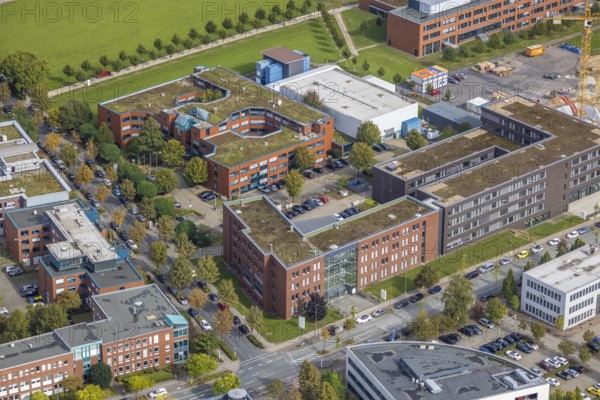 Aerial view of TZDO - TechnologieZentrumDortmund GmbH, Technische Universität Dortmund Campus Nord and the Faculty of Computer Science at Otto-cock-Straße in the district Eichlinghofen in Dortmund, Ruhr area, North Rhine-Westphalia, Germany, education, educational institution, Campus Nord, DE, Dortmund, Europe, aerial view, aerial photograph, aerial photography, aerial photography, TU Dortmund, Technische Universität Dortmund, overview, University of Dortmund, bird's eye view, birds-eyes view, overview