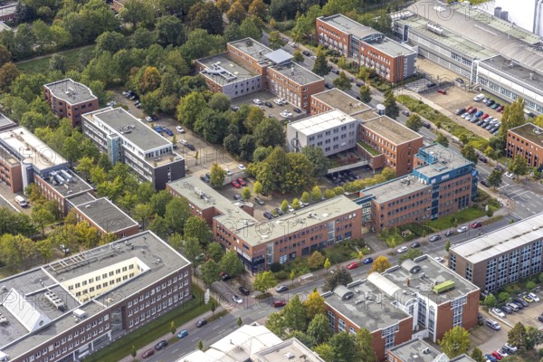 Aerial view of TZDO - TechnologieZentrumDortmund GmbH, Technische Universität Dortmund Campus Nord with the technology park Emil-Figge-Straße corner Hauert in the district Eichlinghofen in Dortmund, Ruhr area, North Rhine-Westphalia, Germany, education, educational institution, Campus Nord, DE, Dortmund, Europe, aerial view, aerial photograph, aerial photography, aerial photography, TU Dortmund, Technische Universität Dortmund, overview, University of Dortmund, bird's eye view, birds-eyes view, overview