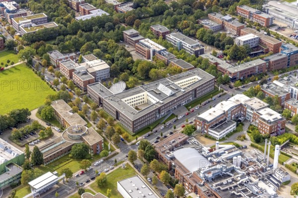Aerial view of the TZDO - TechnologieZentrumDortmund GmbH, Technische Universität Dortmund Campus Nord with the TZDO building technology centre in the district Eichlinghofen in Dortmund, Ruhr area, North Rhine-Westphalia, Germany, education, educational institution, Campus Nord, DE, Dortmund, Emil-Figge-Straße, Europe, aerial view, aerial photograph, aerial photography, aerial photography, TU Dortmund, Technische Universität Dortmund, overview, University of Dortmund, bird's eye view, birds-eyes view, overview