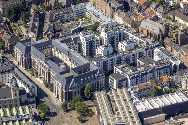 Aerial view, Andreas Quartier Hyatt House Hotel in the Old Town in Düsseldorf, Rhineland, North Rhine-Westphalia, Germany, Am Alten Amtsgericht, DE, Düsseldorf, Europe, hotel, hotel facilities, hotel business, aerial view, aerial photography, aerial photography, Mühlenstraße, overview, bird's eye view, birds-eyes view, overview