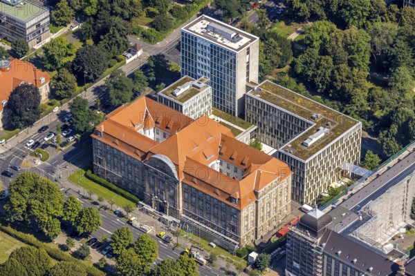 Aerial photograph, Düsseldorf Higher Regional Court in the Pempelfort district of Düsseldorf, Rhineland, North Rhine-Westphalia, Germany, authority, DE, Düsseldorf, Europe, court, justice, justice centre, aerial photograph, aerial photography, aerial photography, overview, bird's-eye view, bird's-eye view, overview