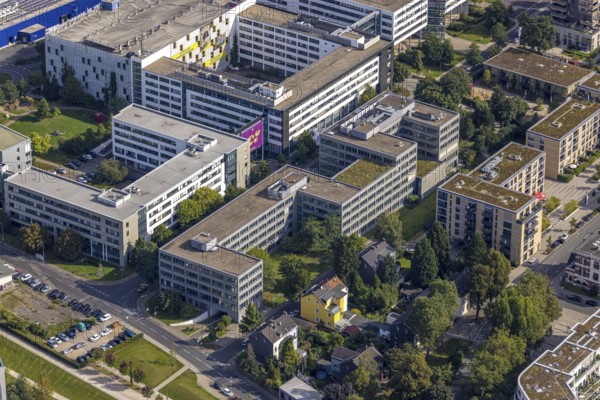 Aerial view of the future METRO campus in Düsseldorf Flingern at METROstraße 1, Flingern, Düsseldorf, Rhineland, North Rhine-Westphalia, Germany, DE, Europe, aerial photograph, birds-eyes view, aerial photography, aerial photography, overview, bird's eye view